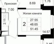2-комнатная квартира площадью 51.82 кв.м, Щелково платф, 1 | цена 3 575 580 руб. | www.metrprice.ru