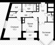 2-комнатная квартира площадью 76 кв.м, Ляпидевского ул., 1 | цена 10 800 000 руб. | www.metrprice.ru