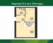 1-комнатная квартира площадью 27 кв.м, Мечта бул., 10 | цена 1 950 000 руб. | www.metrprice.ru