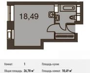 1-комнатная квартира площадью 26.8 кв.м, Донецкая ул., 30С1 | цена 3 702 557 руб. | www.metrprice.ru