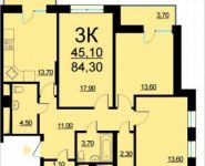 3-комнатная квартира площадью 84 кв.м, Внутренний проезд, 8с2 | цена 15 370 513 руб. | www.metrprice.ru