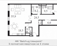 3-комнатная квартира площадью 143.9 кв.м, Садовническая наб, владение 5, корп.1 | цена 67 611 990 руб. | www.metrprice.ru