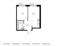 1-комнатная квартира площадью 36.6 кв.м,  | цена 4 399 320 руб. | www.metrprice.ru