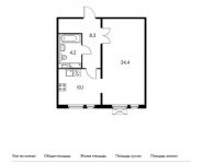 1-комнатная квартира площадью 46.8 кв.м, Георгиевский пр-кт, 33к6 | цена 7 544 160 руб. | www.metrprice.ru