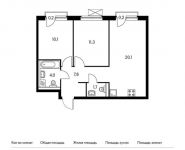 2-комнатная квартира площадью 55.4 кв.м,  | цена 4 454 160 руб. | www.metrprice.ru
