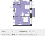 2-комнатная квартира площадью 49.81 кв.м,  | цена 4 194 002 руб. | www.metrprice.ru