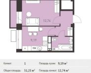 1-комнатная квартира площадью 31.23 кв.м, Калинина ул, 8 | цена 3 482 145 руб. | www.metrprice.ru
