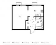 1-комнатная квартира площадью 34.6 кв.м,  | цена 4 297 320 руб. | www.metrprice.ru