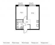 1-комнатная квартира площадью 35.9 кв.м, Ясеневая ул, 12к3 | цена 8 041 600 руб. | www.metrprice.ru