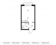 1-комнатная квартира площадью 20.3 кв.м, деревня Саларьево, вл6 | цена 3 471 300 руб. | www.metrprice.ru