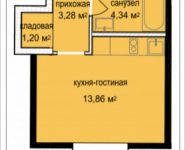 1-комнатная квартира площадью 22.7 кв.м, Октябрьская ул., 5 | цена 2 128 988 руб. | www.metrprice.ru