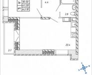 1-комнатная квартира площадью 43.1 кв.м, Дружбы, 38 | цена 4 062 606 руб. | www.metrprice.ru