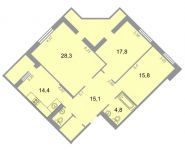 1-комнатная квартира площадью 37.7 кв.м, | цена 4 573 010 руб. | www.metrprice.ru