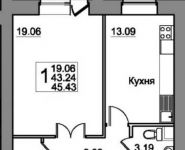1-комнатная квартира площадью 45.4 кв.м, Жуковского ул., 14 | цена 3 721 000 руб. | www.metrprice.ru