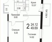 2-комнатная квартира площадью 49.7 кв.м, Барышевская Роща ул. | цена 4 332 658 руб. | www.metrprice.ru