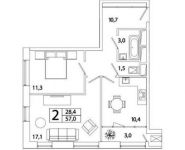 2-комнатная квартира площадью 57 кв.м, Рязанский пр-кт, 2 | цена 9 061 803 руб. | www.metrprice.ru