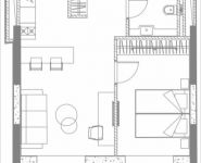 2-комнатная квартира площадью 40.25 кв.м, 1-я улица Леонова, 1 | цена 7 075 064 руб. | www.metrprice.ru