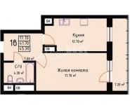 1-комнатная квартира площадью 45.3 кв.м в ЖК "Red Hills", Жуковского ул., 25С2 | цена 4 238 000 руб. | www.metrprice.ru