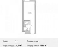 1-комнатная квартира площадью 16 кв.м, Комдива Орлова ул., ВЛ1 | цена 2 369 234 руб. | www.metrprice.ru