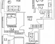3-комнатная квартира площадью 76 кв.м, Золоторожский Вал, 11, стр. 9, корп.1 | цена 19 129 390 руб. | www.metrprice.ru