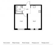 1-комнатная квартира площадью 38.46 кв.м, Измайловский проезд, 5Ак1 | цена 9 515 004 руб. | www.metrprice.ru