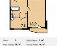 1-комнатная квартира площадью 38.5 кв.м, Тихонравова ул. (Юбилейный мкр) | цена 2 966 430 руб. | www.metrprice.ru