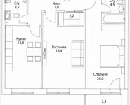 2-комнатная квартира площадью 74 кв.м, Шелепихинская набережная, влд 34, корп.4 | цена 21 248 320 руб. | www.metrprice.ru