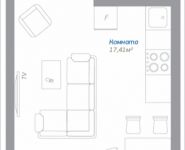 1-комнатная квартира площадью 26.33 кв.м, Новорязанское шоссе, 12, корп.12 | цена 2 090 812 руб. | www.metrprice.ru