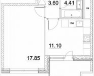 1-комнатная квартира площадью 39 кв.м, Лазоревый пр., 3С5 | цена 9 199 076 руб. | www.metrprice.ru
