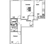 3-комнатная квартира площадью 73.43 кв.м, 2-я Муравская | цена 9 474 232 руб. | www.metrprice.ru
