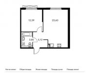 1-комнатная квартира площадью 44.96 кв.м, Складочная ул, 6 | цена 7 841 024 руб. | www.metrprice.ru