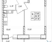 1-комнатная квартира площадью 37.1 кв.м, Дружбы, 48 | цена 3 505 950 руб. | www.metrprice.ru