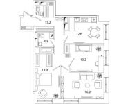 3-комнатная квартира площадью 77.03 кв.м, Рязанский проспект, д.влд 2 | цена 11 576 761 руб. | www.metrprice.ru