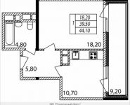 1-комнатная квартира площадью 45 кв.м, 1-я Мясниковская улица, вл2 | цена 9 713 527 руб. | www.metrprice.ru