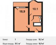 1-комнатная квартира площадью 39.1 кв.м, улица Поликахина, 5 | цена 3 257 030 руб. | www.metrprice.ru