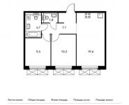2-комнатная квартира площадью 52.6 кв.м, Боровское ш, 2к3 | цена 11 961 240 руб. | www.metrprice.ru