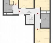 3-комнатная квартира площадью 76.97 кв.м, Октябрьская, к1 | цена 7 677 823 руб. | www.metrprice.ru