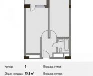 1-комнатная квартира площадью 45.8 кв.м, Береговой пр., ВЛ5 | цена 9 801 200 руб. | www.metrprice.ru