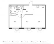 2-комнатная квартира площадью 56.2 кв.м, | цена 5 884 140 руб. | www.metrprice.ru