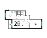 2-комнатная квартира площадью 56 кв.м, Нововатутинский пр-т | цена 5 532 888 руб. | www.metrprice.ru