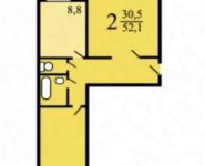 2-комнатная квартира площадью 52 кв.м, Корнейчука ул., 42 | цена 6 350 000 руб. | www.metrprice.ru