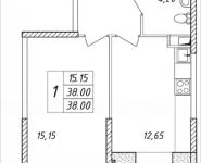 1-комнатная квартира площадью 38 кв.м, Дружбы, 32 | цена 3 450 400 руб. | www.metrprice.ru