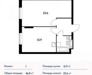 1-комнатная квартира площадью 46 кв.м, Маршала Захарова ул., 7 | цена 7 239 960 руб. | www.metrprice.ru