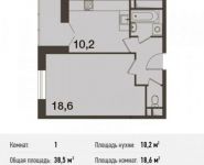 1-комнатная квартира площадью 38.5 кв.м, Новотушинская ул. | цена 3 588 123 руб. | www.metrprice.ru