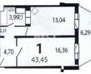 1-комнатная квартира площадью 43.5 кв.м, Южная ул., 13 | цена 3 500 000 руб. | www.metrprice.ru