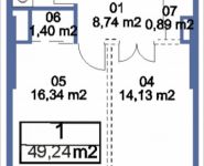 1-комнатная квартира площадью 49.24 кв.м, Кудрявцева, IV | цена 6 078 621 руб. | www.metrprice.ru