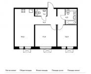 2-комнатная квартира площадью 56.7 кв.м, Молодогвардейская ул, вл36 | цена 13 721 400 руб. | www.metrprice.ru
