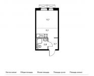 1-комнатная квартира площадью 20.3 кв.м, деревня Саларьево, вл6 | цена 3 317 020 руб. | www.metrprice.ru