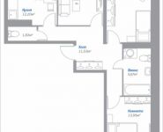 3-комнатная квартира площадью 74.08 кв.м, Новорязанское шоссе, 11, корп.11 | цена 4 973 360 руб. | www.metrprice.ru