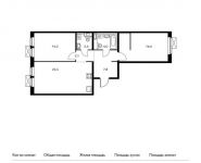 2-комнатная квартира площадью 69.7 кв.м, жилой комплекс Мякинино Парк, | цена 9 465 260 руб. | www.metrprice.ru